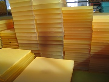 light yellow polyurethane sheet made with polyether