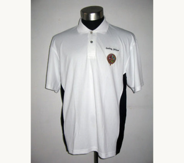 White embroidery knitted cooldry Golf polo shirt