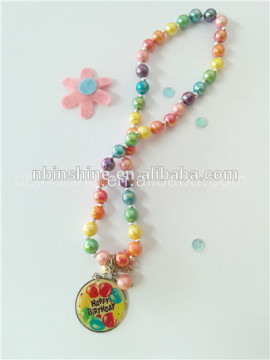 Children fashion beaded necklace , bead necklace with charm for children , pendant necklace