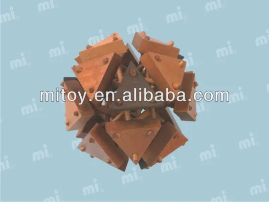 lishui toys manufacturers classic iq wooden ball puzzle iq puzzle