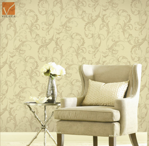 luxury and light brown color 130g non-woven wallpaper