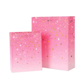Logo Printed Recyclable Kraft twinkling star Paper Bags