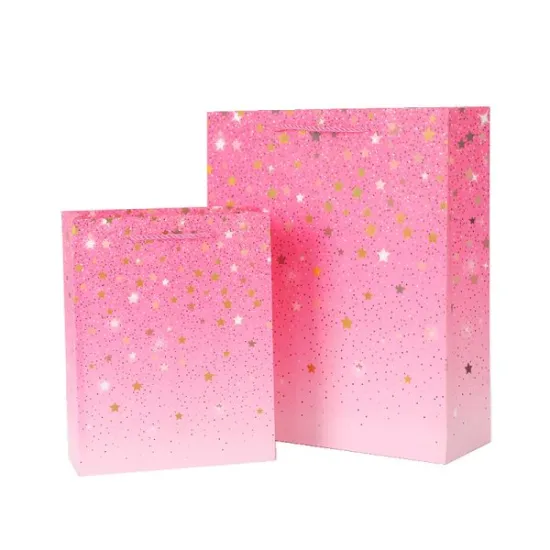 Logo Printed Recyclable Kraft twinkling star Paper Bags