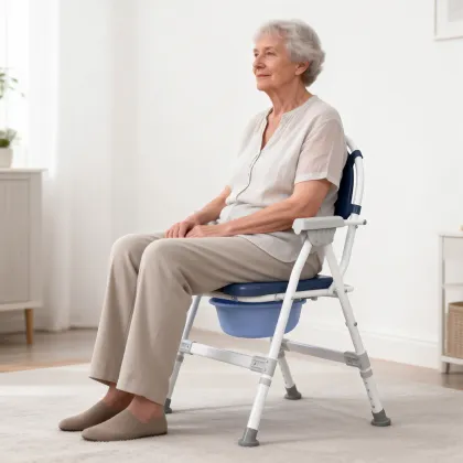 Elderly Support Toilet Chair with Anti Slip Cushion