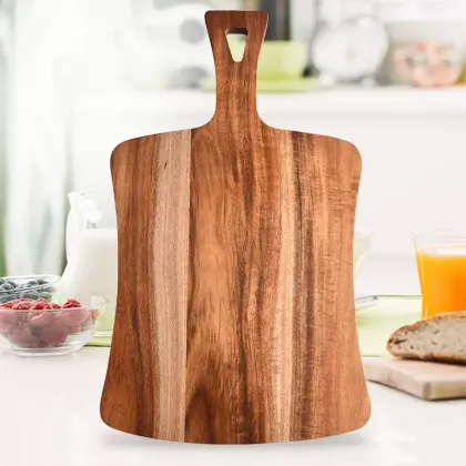 Acacia Wood Chopping Board with Handle: Cutting Board, Butcher Block, Vegetable Holder, Cheese Board