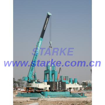 Movable pile pressing machine