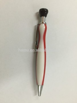 retractable stripe ball pen with ball