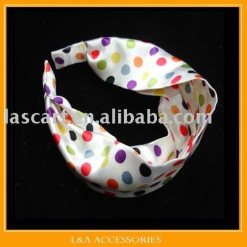 fashion trend colorful beautiful polka dots polyester satin headband(p0819)
