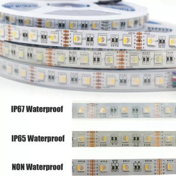 4-in-1 SMD 5050 RGBWW LEDストリップライト-5M、24V DC、防水、CRI 80-95、温かい白
