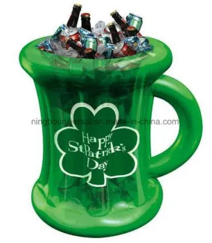 Decorative Green Patricks Day Inflatable Cold Beverages Drinks Ice Bucket