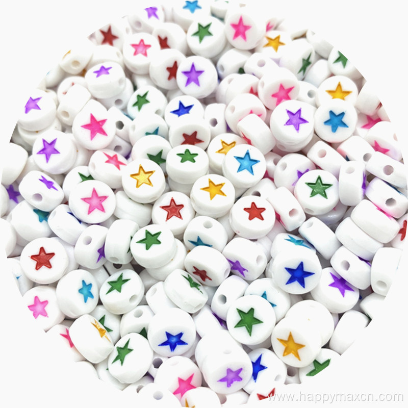 4*7mm black and white creatology cute star beads