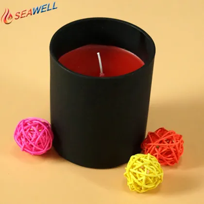 clean burning fragrant black glass jar candle