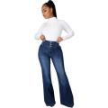 Frauen Glockenboden Jeans elastisch