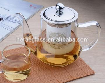 Heat Resistant Ultra Clear Borosilicate Glass Infusion Tea Pot Designs