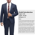 WYWK 2 Piece Men's Suit Wedding Party-Navy Blue-3XL
