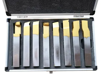 HSS Solid Tool Bit Set 8Pcs Coated Turning Lathe Tool
