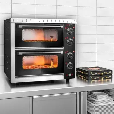 Double Decks Kitchen Pizza Baking Oven Electrical Pizza Machine