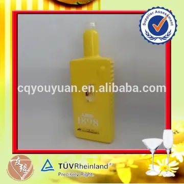 Yellow color sprayed 500ml alcohol glass bottle