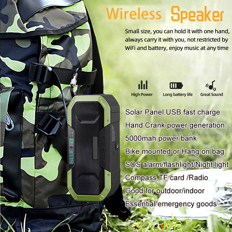 Multifunction am fm radio wireless solar speaker