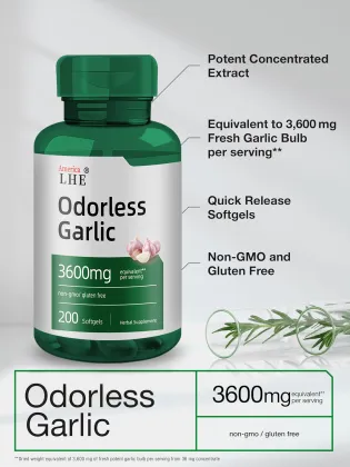 Odorless Garlic Softgels 3600 mg 200 Softgels