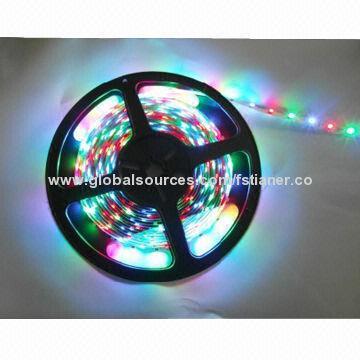 3528 RGB LED strips with tupe and epoxy sealed IP67, CE and RoHS-approved