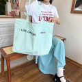 Mint Green dragkedja Fickan Anpassad logotyp Canvas Bag