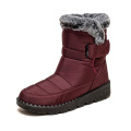 Flat bottomed waterproof cotton boots provide warmth