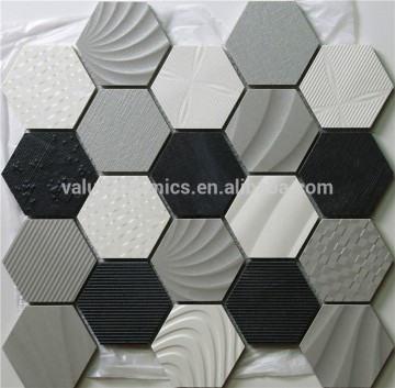 hexagonal decorative ceramic mosaic tile