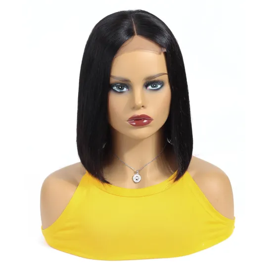 Short Bob Wig Silky Straight Brazilian Human Hair 4X4 Lace Front Closure Short 6 8 Inch Swiss Lace Bob Wigs For Black Women