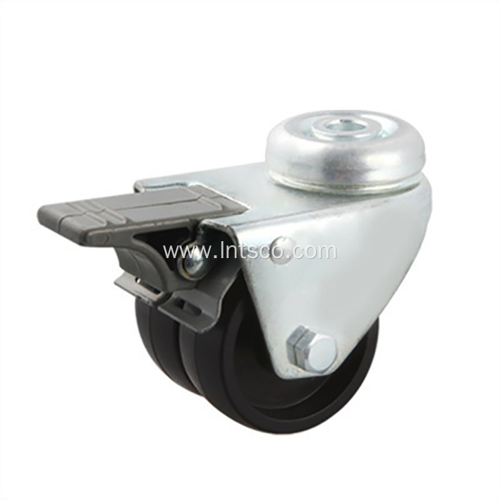Bolt Hole Twin-wheel Casters with Brake Wheels