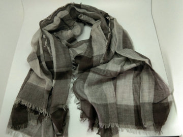 European Pattern Check Worsted Wool Scarf