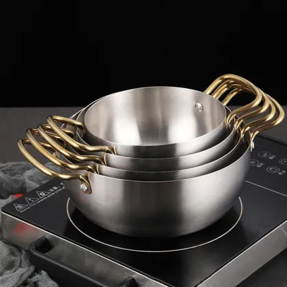 Korean Style Instant Noodle Hot Pots - Stainless Steel Ramen Pot