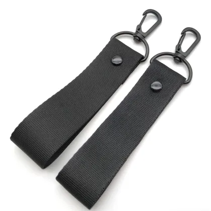Black Motorcycle Strap Nylon Keychain Customizable