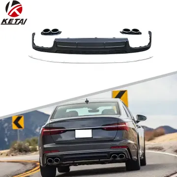 2019+ S-Line S6 Style Bumper Accessories Rear Diffuser with Pistic Tips for AUDI A6