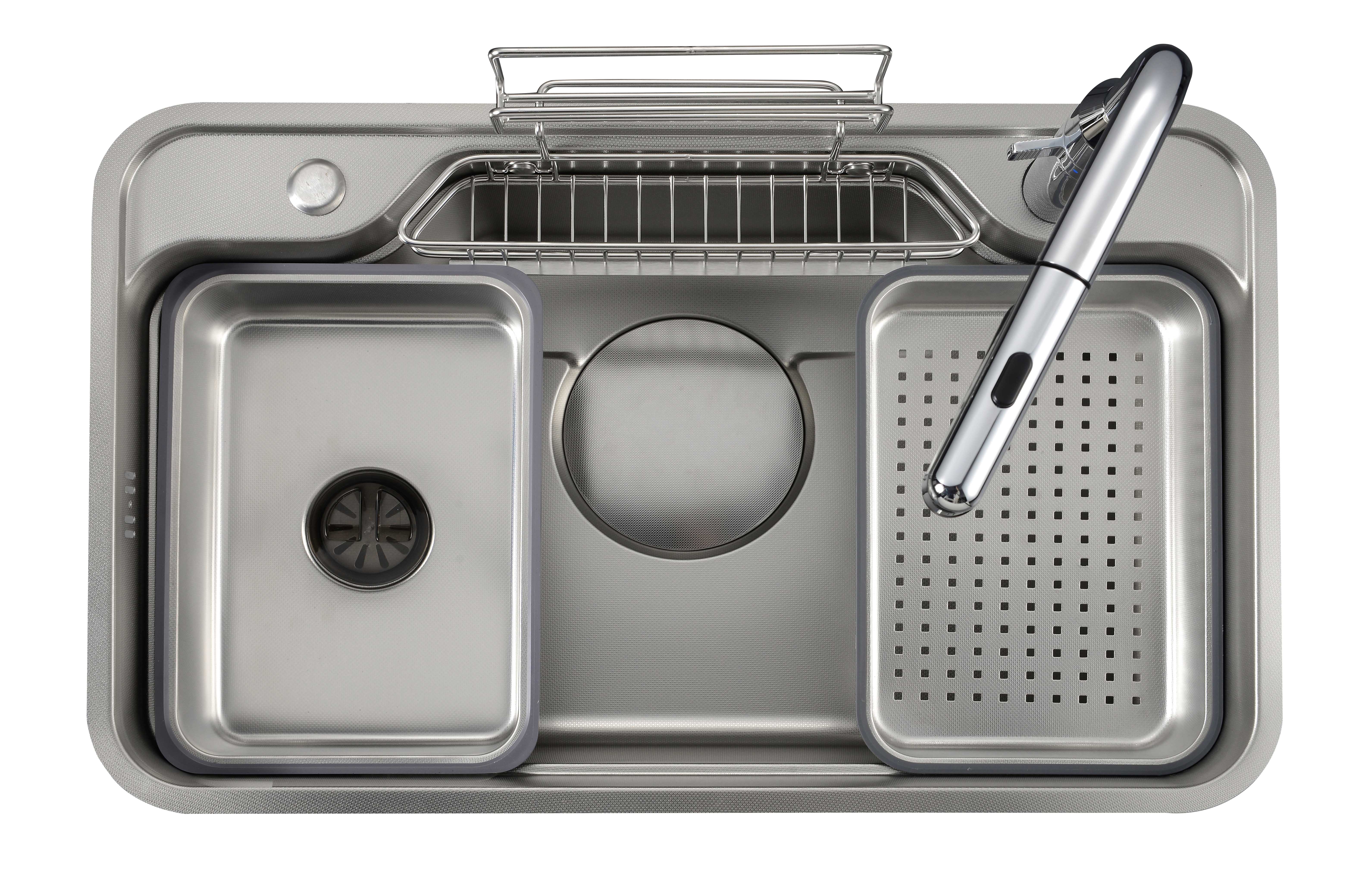 Fregadero de cocina de montaje superior de acero inoxidable de un solo recipiente de primera calidad