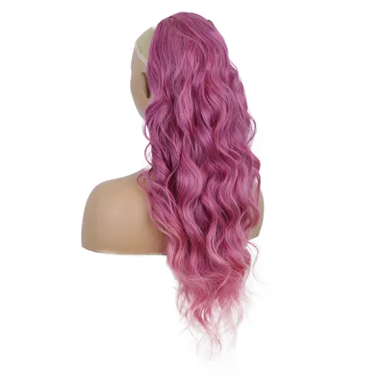 Vigorous 24'' Body Wave Drawstring Ponytails for Women Kinky Ponytail Synthetic Clips in Ponytail Extension