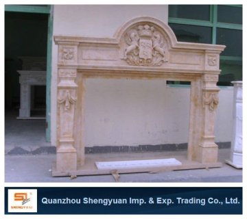carving marble fireplace mantel