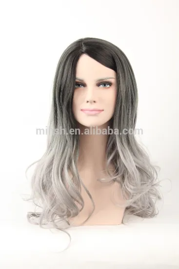MFW-0096 Top New beauty long synthetic fashion source hair wig, gradient color wig