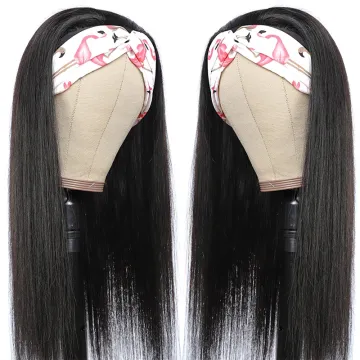 Wholesale 30Inch Headband Human Wig Raw Virgin Remy Human Cuticle Aligned Glueless Headband Hair None Lace Wigs For Black Women