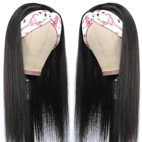 Wholesale 30Inch Headband Human Wig Raw Virgin Remy Human Cuticle Aligned Glueless Headband Hair None Lace Wigs For Black Women