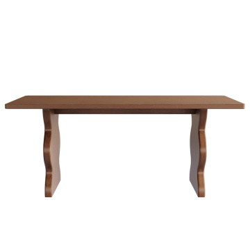 Mesa de comedor de madera maciza de diseño medieval simplista