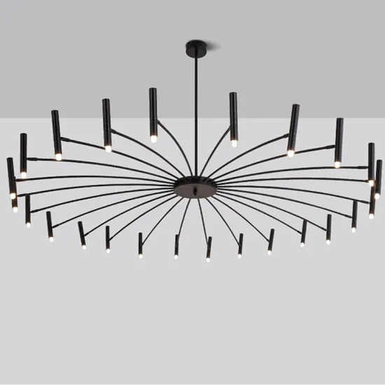 Modern Black Metal LED Pendant Lights: Creative Decorative Ceiling Chandeliers for Bedroom