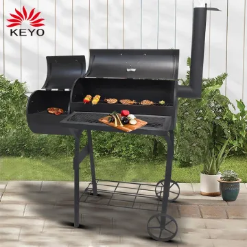 BBQ Smoker Heavy Duty Bbq commercial 2 wheels Durable Steel Wood Pellet Smoker Grill