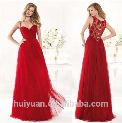 flowing organza halter wedding dress red