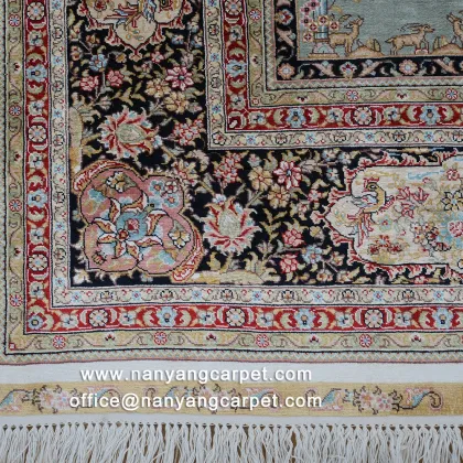 6'x9' Handwoven Pure Silk Persian Qom Rug