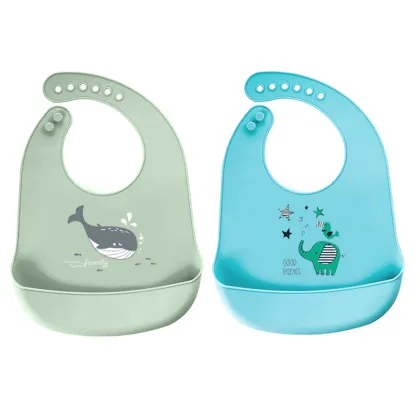 Food Grade Waterproof Silicone Bibs for Baby Bibs