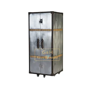Black Aluminum Storage LED-lit Wine Cabinet