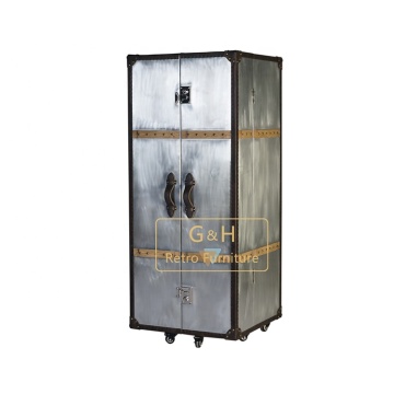 Black Aluminum Storage LED-lit Wine Cabinet