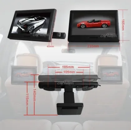 3g Twin Dvd Active Headrest Dvd Player With Sony Lens / Sd Card Slot