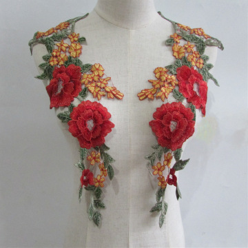 DIY Multicolor Flowers Polyester Lace Necklace Collar: Handmade Embroidery Design